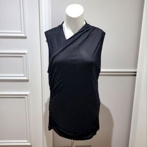 H&M Elegant Black Wrap Surplice Asymmetric top (Belt Not Included)